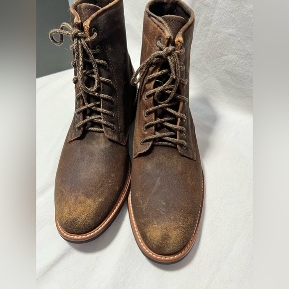 Nisolo 8.5 men’s boots waxed all weather brown leather boots lace up - Picture 2 of 11